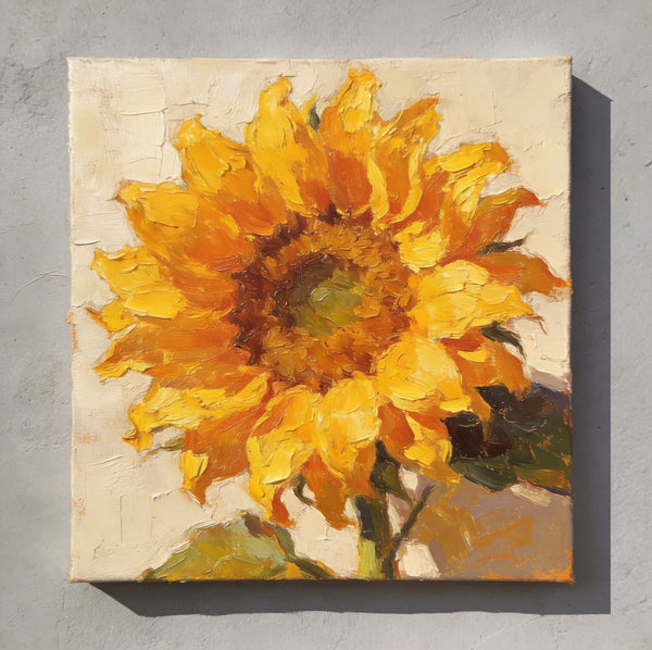 Hand Painted Canvas Art, Small Canvas Artwork, Sunflowers Still Life Painting, Original Flower Paintings, Buy Small Artwork Online-HomePaintingDecor