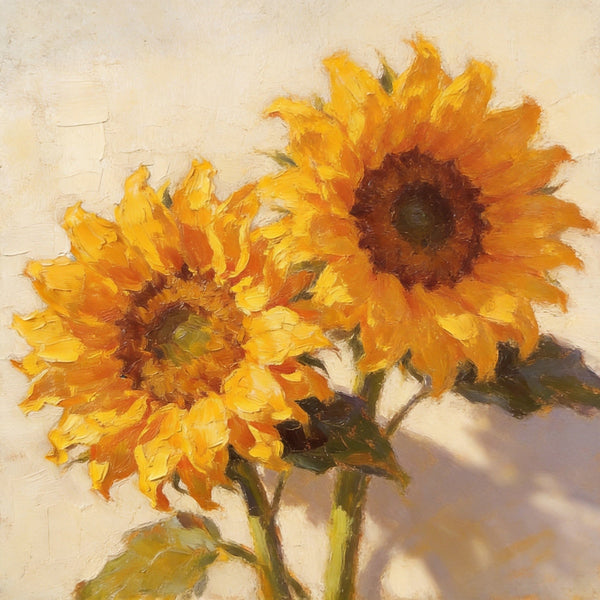 Small Canvas Artwork, Blooming Sunflowers, Still Life Painting, Hand Painted Canvas Art, Original Flower Paintings, Buy Small Artwork Online-HomePaintingDecor
