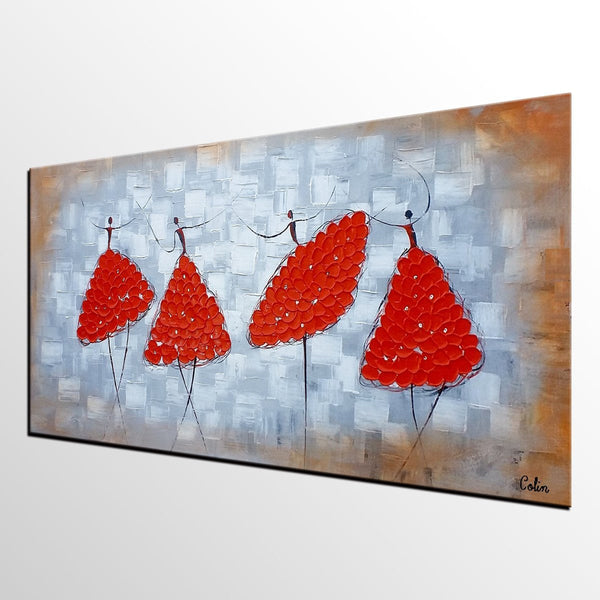 Modern Canvas Painting for Sale, Impasto Painting, Acrylic Abstract Painting, Ballet Dancer Painting, Modern Paintings, Paintings for Dining Room-HomePaintingDecor