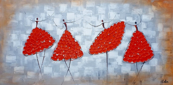 Modern Canvas Painting for Sale, Impasto Painting, Acrylic Abstract Painting, Ballet Dancer Painting, Modern Paintings, Paintings for Dining Room-HomePaintingDecor