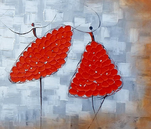 Modern Canvas Painting for Sale, Impasto Painting, Acrylic Abstract Painting, Ballet Dancer Painting, Modern Paintings, Paintings for Dining Room-HomePaintingDecor