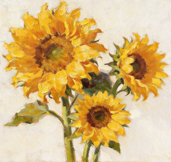 Blooming Sunflowers, Still Life Painting, Hand Painted Canvas Art, Small Canvas Artwork, Original Flower Paintings, Buy Small Paintings Online-HomePaintingDecor