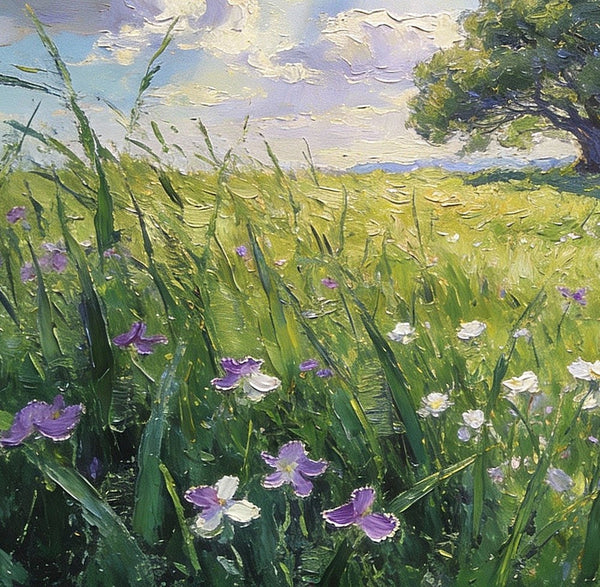 Morning on the Grassland, Small Landscape Paintings, Small Oil Paintings on Canvas, Original Oil Paintings, Small Paintings on Canvas, Hand Painted Canvas Art-HomePaintingDecor