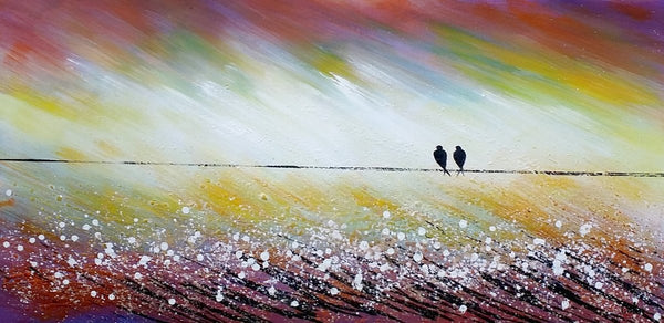 Simple Abstract Painting, Living Room Wall Art Ideas, Love Birds Painting, Acrylic Painting for Sale, Bedroom Canvas Painting-HomePaintingDecor