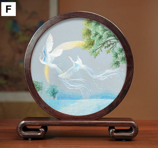Exclusive Business Presents, Flower and Birds Silk Embroidery Ornaments, Creative Birthday Gift, Premium Souvenir, Traditional Chinese Suzhou Silk Embroidery-HomePaintingDecor