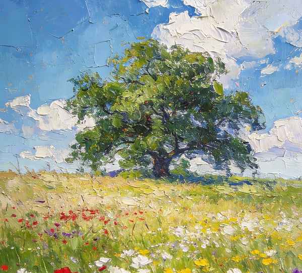 Summer Meadow, Wildflowers in the Open Air, Original Artwork Small Paintings, Heavy Texture Wall Art Paintings, On Canvas Small Paintings, Hand Painted Canvas Art-HomePaintingDecor