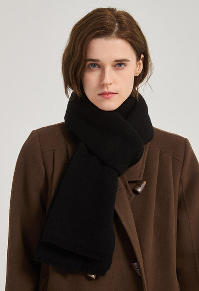 Winter Wool Scarf, Casual Scarf for Women, Birthday Gift for Girl, Modern Wool Scarf for Women, Black Soft Cashmere Scarf for Women, Cold Weather Scarves