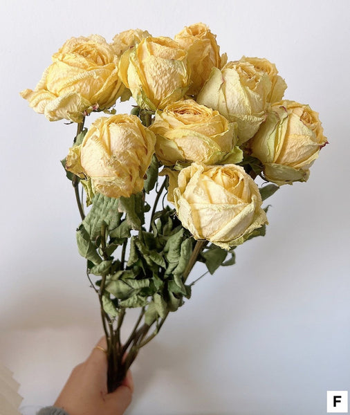 Dried Rose Floral Bouquet, Dried Rose Flowers, Natural Dried Rose Flower Bunches, A Bunch Dried Rose Flowers, Red Yellow Purple Dried Rose Flowers-HomePaintingDecor