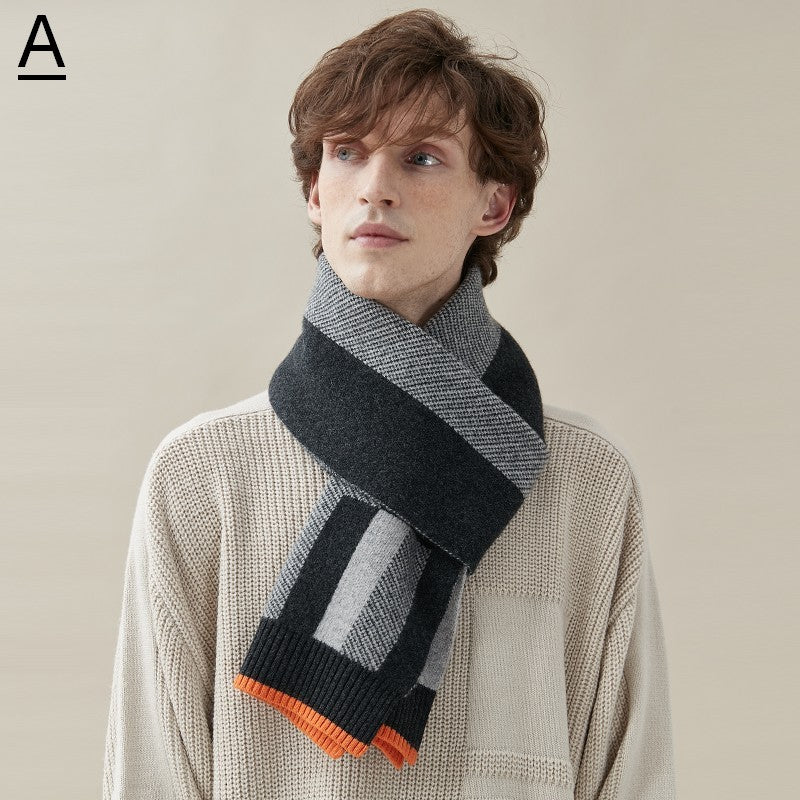 Casual Scarf Men, Business Wool Scarf for Gentleman, Men's Winter Scarf, Men's Wool Scarf Winter, Modern Fashion Scarf, Formal Men Scarf Styles, Pure Wool Scarf-HomePaintingDecor