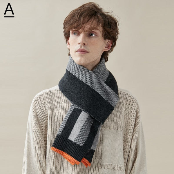 Casual Scarf Men, Business Wool Scarf for Gentleman, Men's Winter Scarf, Men's Wool Scarf Winter, Modern Fashion Scarf, Formal Men Scarf Styles, Pure Wool Scarf-HomePaintingDecor