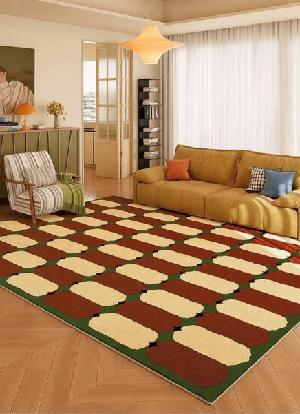 Geometric Modern Rugs, Mid Century Contemporary Rugs, Modern Living Room Rug Ideas, Colorful Area Rugs for Dining Room-HomePaintingDecor
