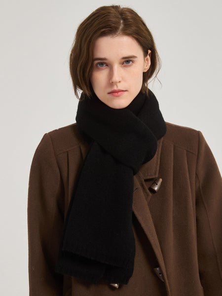 Winter Wool Scarf, Casual Scarf for Women, Birthday Gift for Girl, Modern Wool Scarf for Women, Black Soft Cashmere Scarf for Women, Cold Weather Scarves