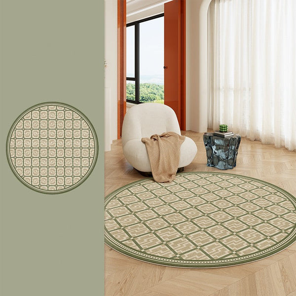Contemporary Modern Rug for Living Room, Circular Modern Rugs under Chairs, Geometric Round Rugs for Dining Room, Bedroom Abstract Modern Rugs