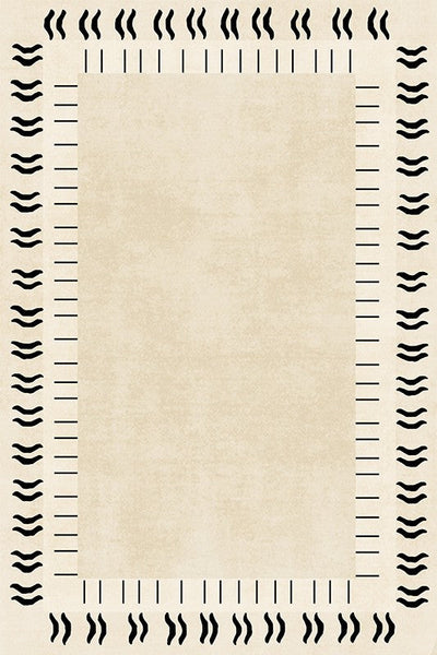 Unique Modern Rugs for Dining Room, Mid Century Modern Rugs Next to Bed, Thick Contemporary Rugs for Bedroom, Cream Modern Carpets for Living Room-HomePaintingDecor