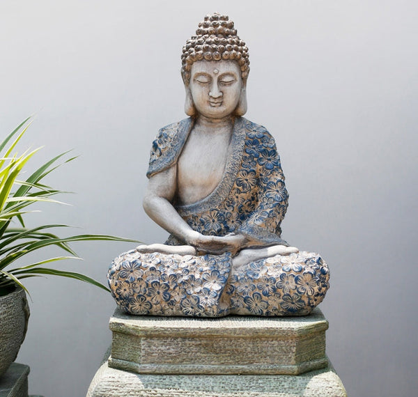 Buddha Statue, Sitting Buddha Statue, Large Figure Statue for Garden Ornament, Villa Courtyard Decor, Outdoor Decoration Ideas, Garden Decor Ideas-HomePaintingDecor