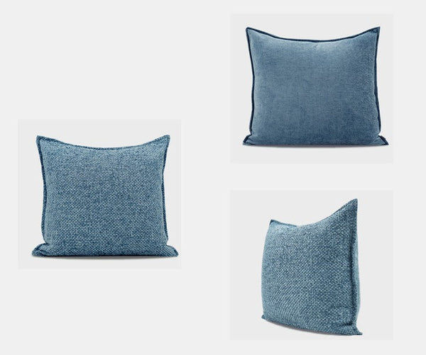 Large Modern Square Throw Pillows for Couch, Blue Modern Sofa Pillow, Blue Decorative Pillow, Simple Throw Pillow for Interior Design-HomePaintingDecor