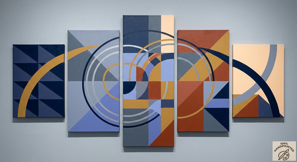 Large Modern Paintings for Bedroom, Geometric Contemporary Art, Abstract Acrylic Paintings, Hand Painted Canvas Art-HomePaintingDecor