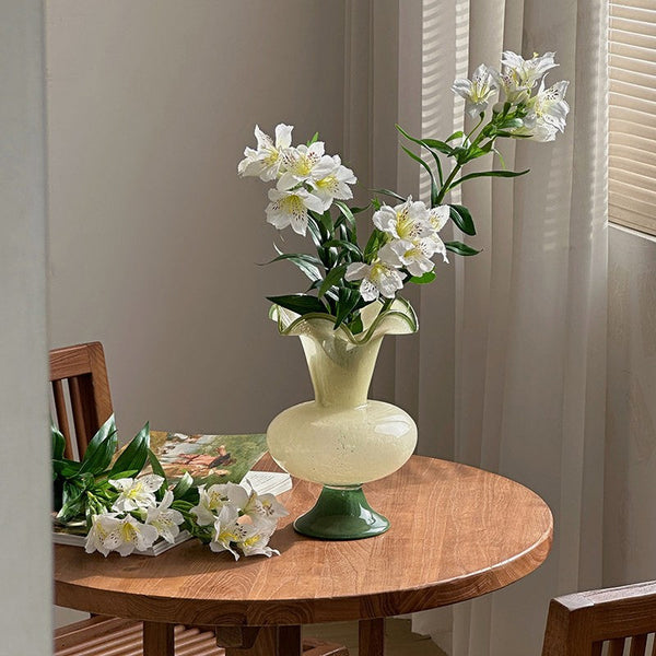 Vintage Glass Flower Vases, Water Holding Flower Vases, Bouquet Flower Vase, Glass Bud Vases, Modern Glass Vases for Flowers-HomePaintingDecor