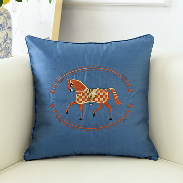 Decorative Throw Pillows for Couch, Modern Sofa Decorative Pillows, Embroider Horse Pillow Covers, Horse Modern Decorative Throw Pillows-HomePaintingDecor