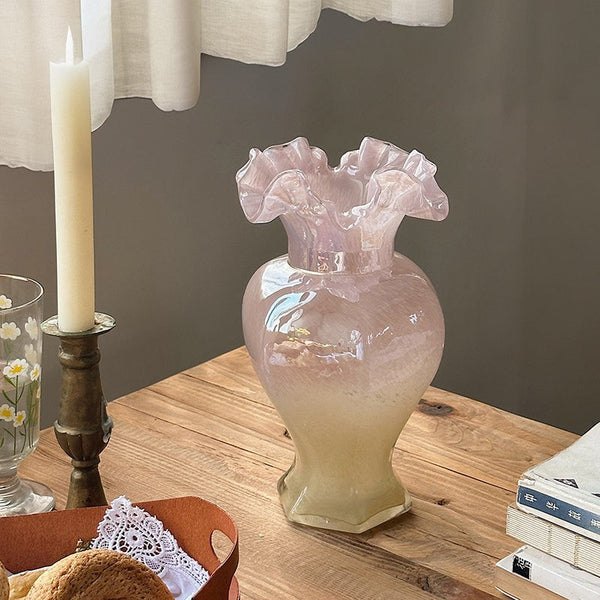 Bouquet Flower Vase, Vintage Glass Flower Vases, Creative Modern Vases for Living Room, Glass Bud Vases, Handmade Flower Vases on Table-HomePaintingDecor