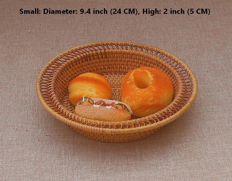 Rattan Small Storage Baskets, Round Storage Basket for Pantry, Kitchen Storage Baskets, Storage Basket for Dining Room-HomePaintingDecor