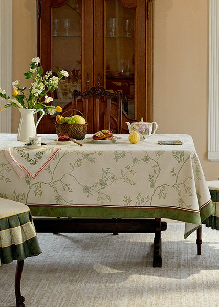 Spring Green Flower Table Covers, Large Modern Rectangle Tablecloth for Dining Table for Round Table, Farmhouse Table Cloth for Oval Table, Square Tablecloth for Kitchen-HomePaintingDecor