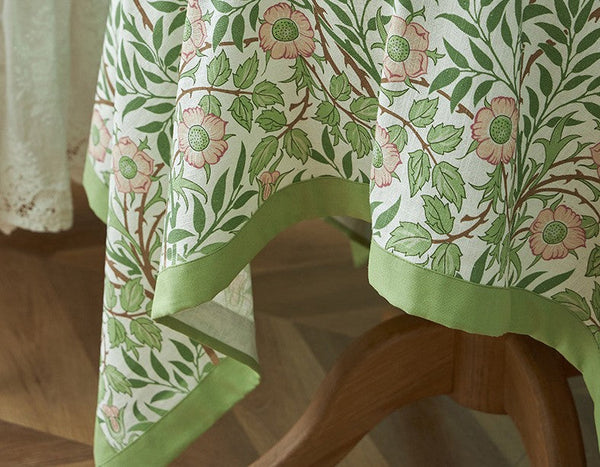 Large Rectangle Tablecloth for Dining Room Table, Square Tablecloth for Round Table, Farmhouse Table Cloth, Flower Pattern Tablecloth-HomePaintingDecor