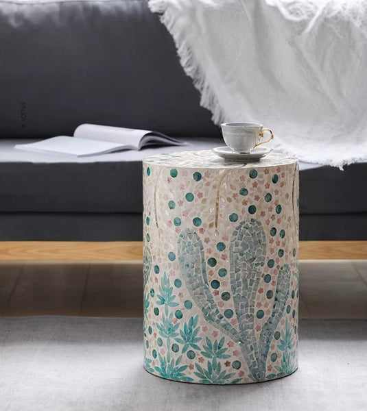 Contemporary Small Sofa Side Table, Portable Casual Side Table, Creative Coffee Table, Shell Small Side Table, Unique Small End Table-HomePaintingDecor
