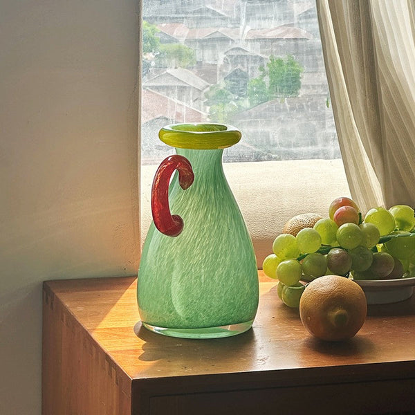 Cute Handmade Glass Bud Vases, Decorative Flower Vases, Flower Vases on Table, Small Flower Vase, Modern Glass Flower Vases-HomePaintingDecor