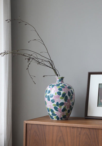 Unique Handmade Modern Flower Vase, Large Porcelain Vases for Modern Home Decor, Centerpiece Ceramic Bouquet Vases, Contemporary Vases on Dining Table-HomePaintingDecor