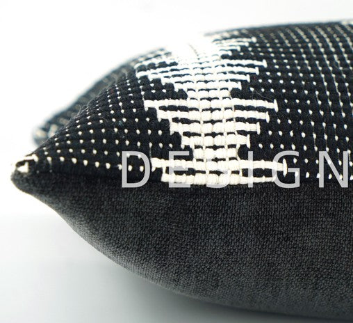 Large Modern Sofa Pillow Covers, Black and White Pattern Contemporary Square Modern Throw Pillows for Couch, Simple Throw Pillow for Interior Design-HomePaintingDecor