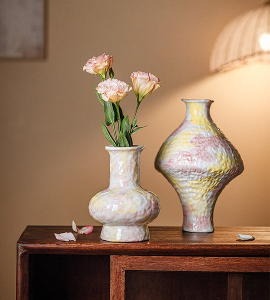 Handmade Water Holding Flower Vases, Modern Bouquet Flower Vases, Centerpiece on Dining Table, Large Flower Vase on Table, Pottery Flower Vases-HomePaintingDecor