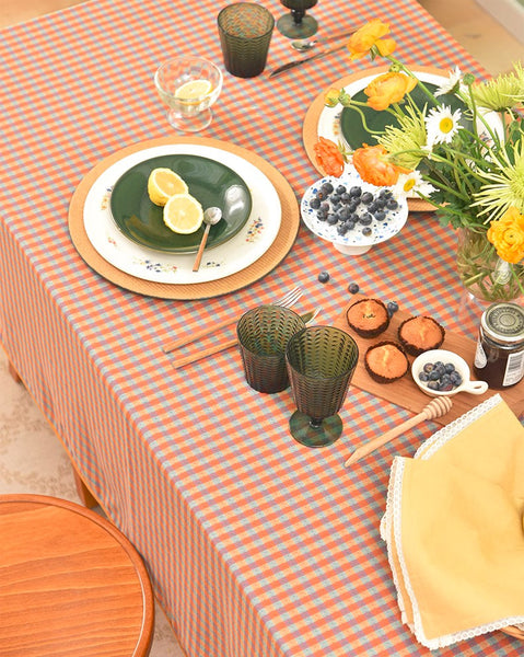Rectangle Table Covers for Dining Room Table, Square Tablecloth for Coffee Table, Cotton Chequer Rectangular Tablecloth for Kitchen, Table Cloth-HomePaintingDecor