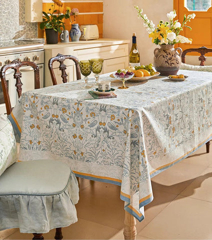 Large Modern Rectangle Tablecloth for Dining Table, Rabbit Pigeon Pattern Table Covers for Round Table, Farmhouse Table Cloth for Oval Table, Square Tablecloth for Kitchen