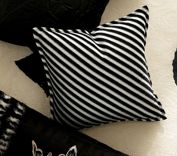 Modern Pillows for Couch, Black and White Stripe Modern Pillows, Decorative Throw Pillows for Living Room, Modern Sofa Pillows-HomePaintingDecor