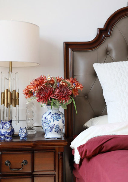 Handmade Flower Vase, Vintage Flower Vases on Dining Table, Porcelain Flower Vases, Centerpiece Ceramic Bouquet Vases-HomePaintingDecor