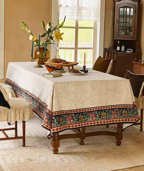 Long Large Modern Rectangular Tablecloth for Dining Room Table, Mid Century Tablecloth for Round Table, Flower Farmhouse Table Covers, Square Tablecloth for Kitchen-HomePaintingDecor