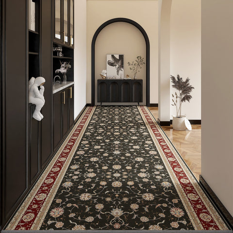 Entryway Runner Rug Ideas, Bedside Runner Rugs, Washable Non Slip Entrance Runner Rugs, Traditional Red Persian Long Narrow Runner Rugs, Extra Long Hallway Runners-HomePaintingDecor