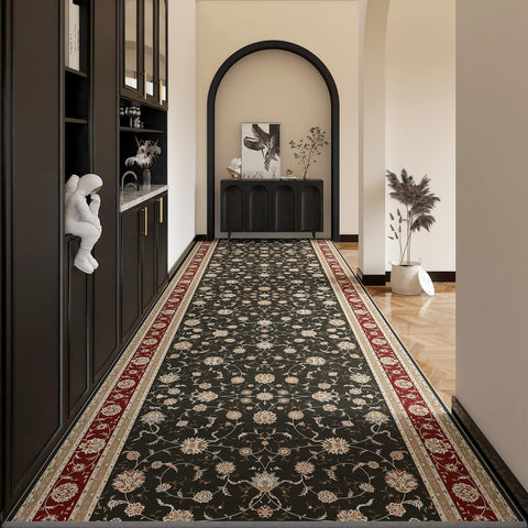 Entryway Runner Rug Ideas, Bedside Runner Rugs, Washable Non Slip Entrance Runner Rugs, Traditional Red Persian Long Narrow Runner Rugs, Extra Long Hallway Runners-HomePaintingDecor