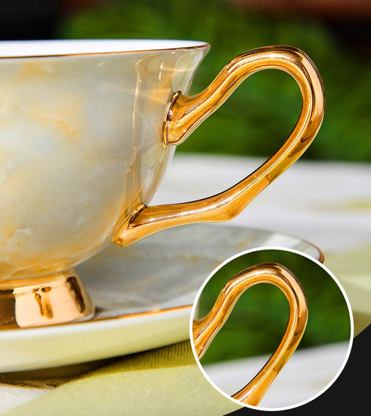 Elegant Ceramic Coffee Cups, Unique Tea Cups and Saucers in Gift Box as Birthday Gift, Beautiful British Tea Cups, Royal Bone China Porcelain Tea Cup Set-HomePaintingDecor