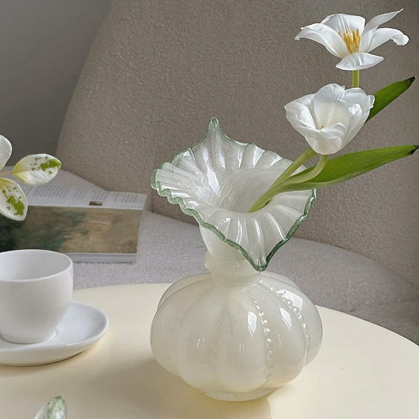 Creative Modern Vase for Living Room, Decorative Flower Vases on Table, Small Flower Vase, Modern Glass Flower Vases, Handmade Glass Bud Vases-HomePaintingDecor