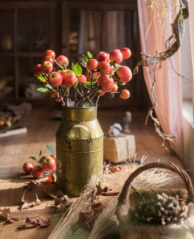Apple Branch, Fruit Branch, Table Centerpiece, Beautiful Modern Flower Arrangement Ideas for Home Decoration, Autumn Artificial Floral for Dining Room-HomePaintingDecor