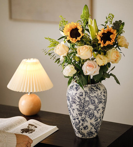 Porcelain Flower Vases, Modern Ceramic Bouquet Vases, Centerpiece on Dining Table, Flower Vase on Table, Handmade Water Holding Flower Vases-HomePaintingDecor