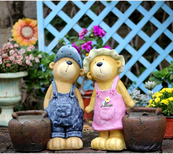 Garden Animal Sculpture Bear Statues, Garden Decor Ideas, Outdoor Garden Decoration, Animal Statues, Garden Ornament, Villa Courtyard Decor-HomePaintingDecor