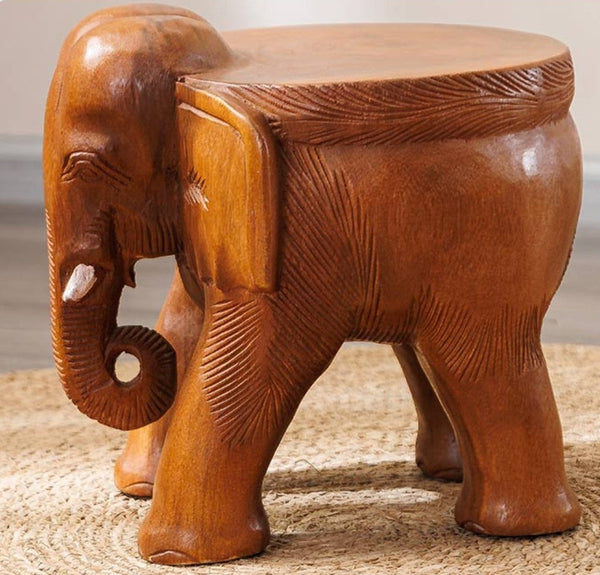 Dining Table Stool, Handmade Solid Wood low Stool, Elephant Wooden Stool, Elephant Sofa Stool, Creative Shoe-changing Stool-HomePaintingDecor