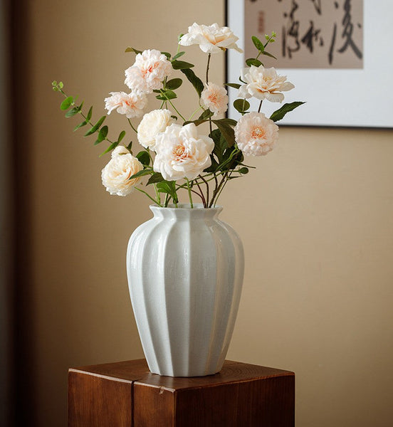 Centerpiece Ceramic Bud Vases, Porcelain Flower Vases, Large Flower Vases on Table, Handmade Water Holding Flower Vase-HomePaintingDecor