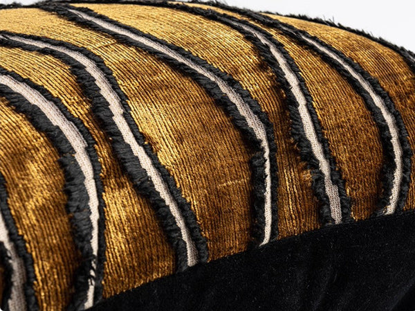 Golden Contemporary Pillows, Abstract Decorative Throw Pillows, Square Modern Throw Pillows for Couch, Large Simple Throw Pillow for Interior Design-HomePaintingDecor