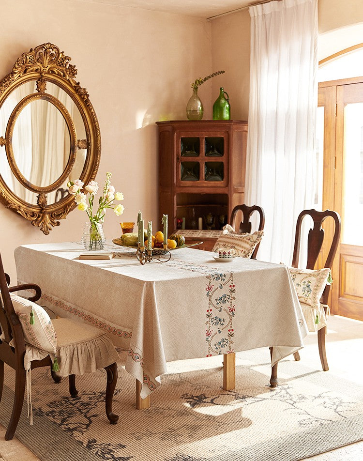 Spring Flower Table Covers for Round Table, Large Modern Rectangle Tablecloth for Dining Table, Farmhouse Table Cloth for Oval Table, Square Tablecloth for Kitchen-HomePaintingDecor