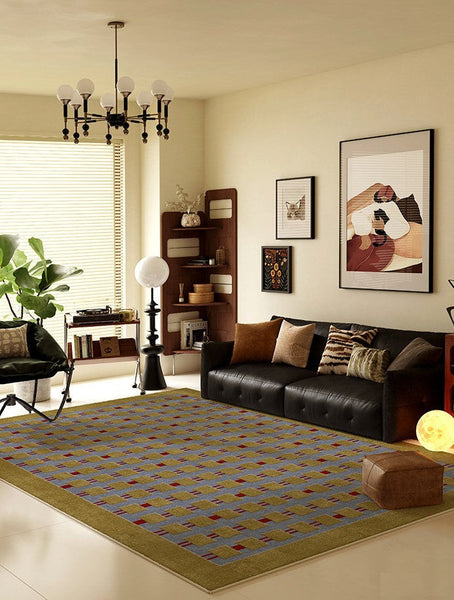 Mid Century Modern Rugs for Living Room, Vintage Area Rugs for Bedroom, Large Contemporary Area Rugs for Dining Room-HomePaintingDecor