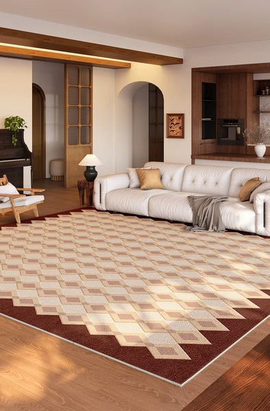 Abstract Contemporary Rugs for Office, Modern Living Room Rug Ideas, Geometric Modern Carpets, Mid Century Modern Rugs-HomePaintingDecor